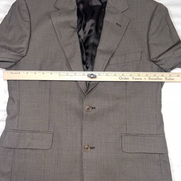 Brooks Brothers 346 Stretch Blazer Size 39 Short Wool Brown Micro Houndstooth - Picture 6 of 16